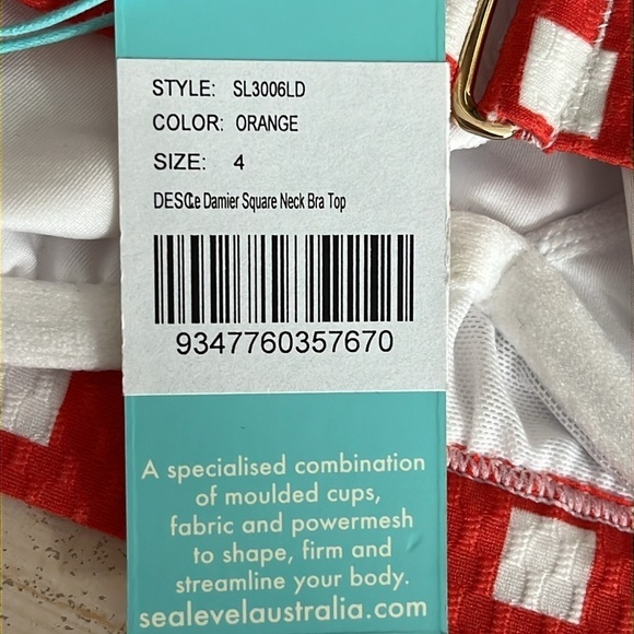 Sea Level Le Damier Square Neck Top & Regular Fit Bikini Bottoms - NEW - Size 4 - Picture 12 of 13